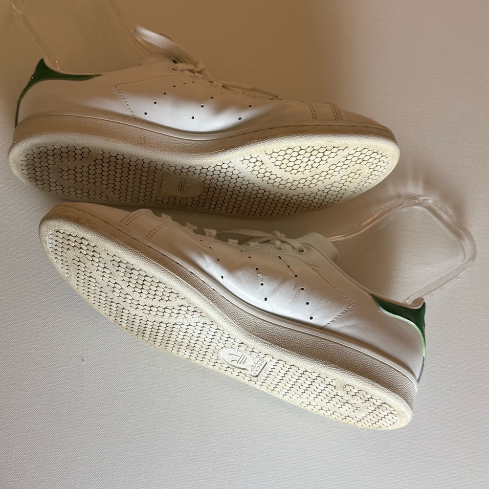 Adidas‎ Stan Smith White Green Leather Sneakers Classic Tennis Shoes 9 - Picture 6 of 10